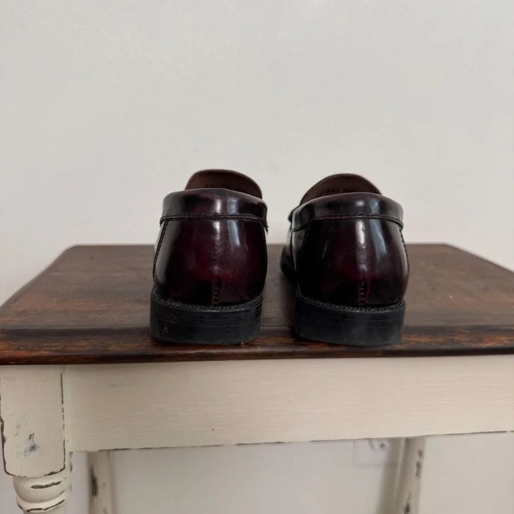 GH Bass Kids Boy 2M burgundy leather loafer youth dress red brown